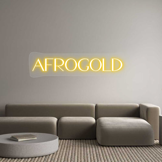 Customized Neon Sign: AfroGold