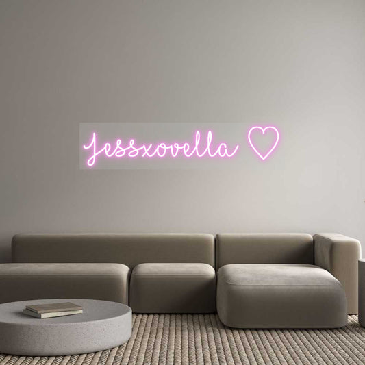 Customized Neon Sign: Jessxovella ♡
