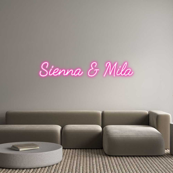 Customized Neon Sign: Sienna & Mila