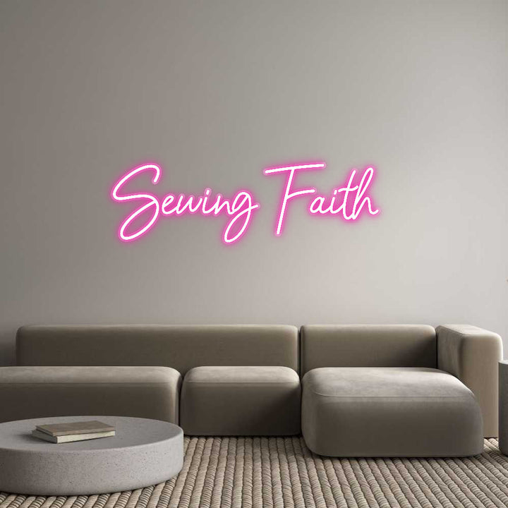 Customized Neon Sign: Sewing Faith
