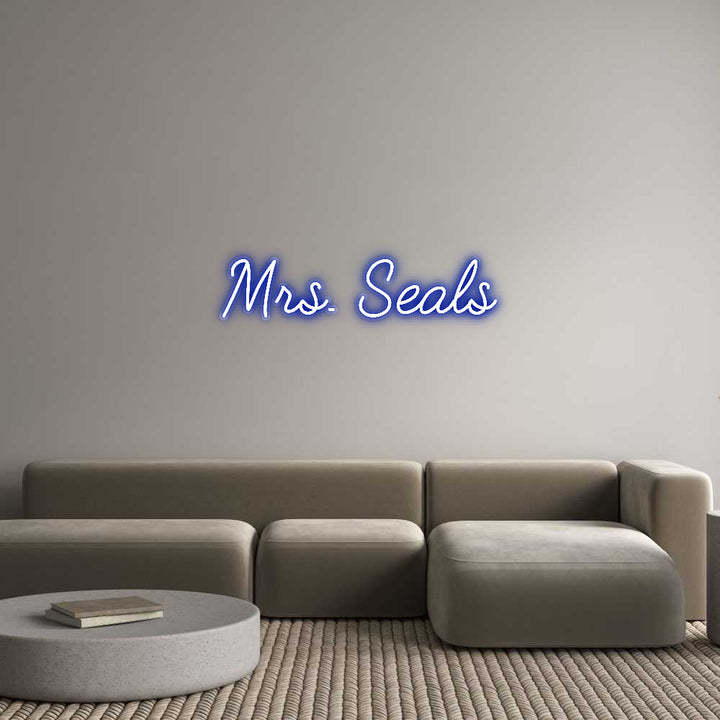 Customized Neon Sign: Mrs. Seals