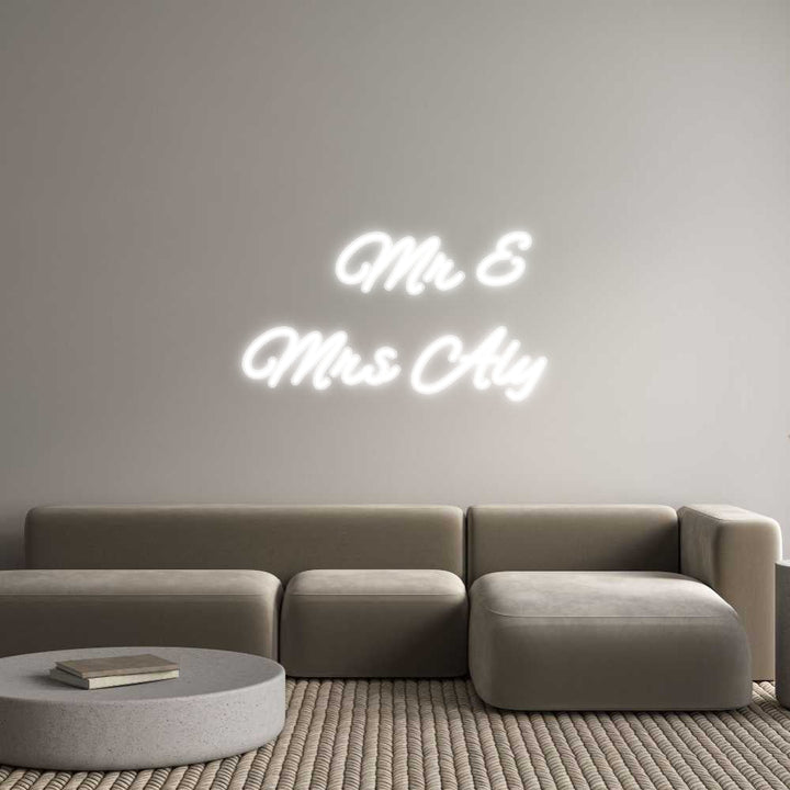 Customized Neon Sign: Mr & 
Mrs Aly