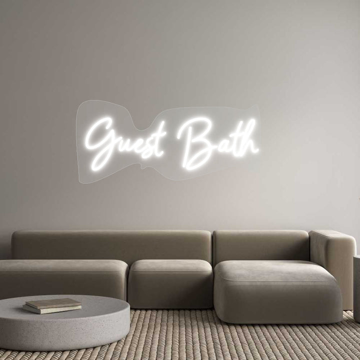 Customized Neon Sign: Guest Bath