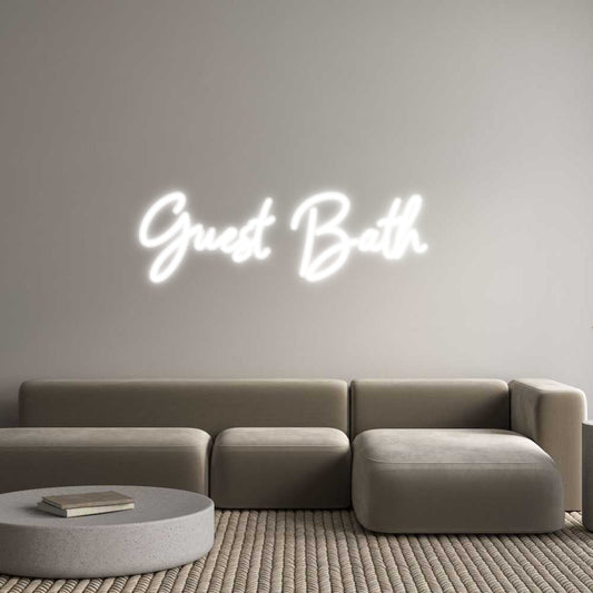 Customized Neon Sign: Guest Bath