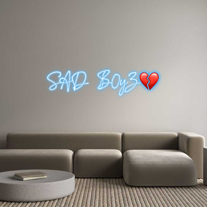 Customized Neon Sign: SAD B0yZ💔
