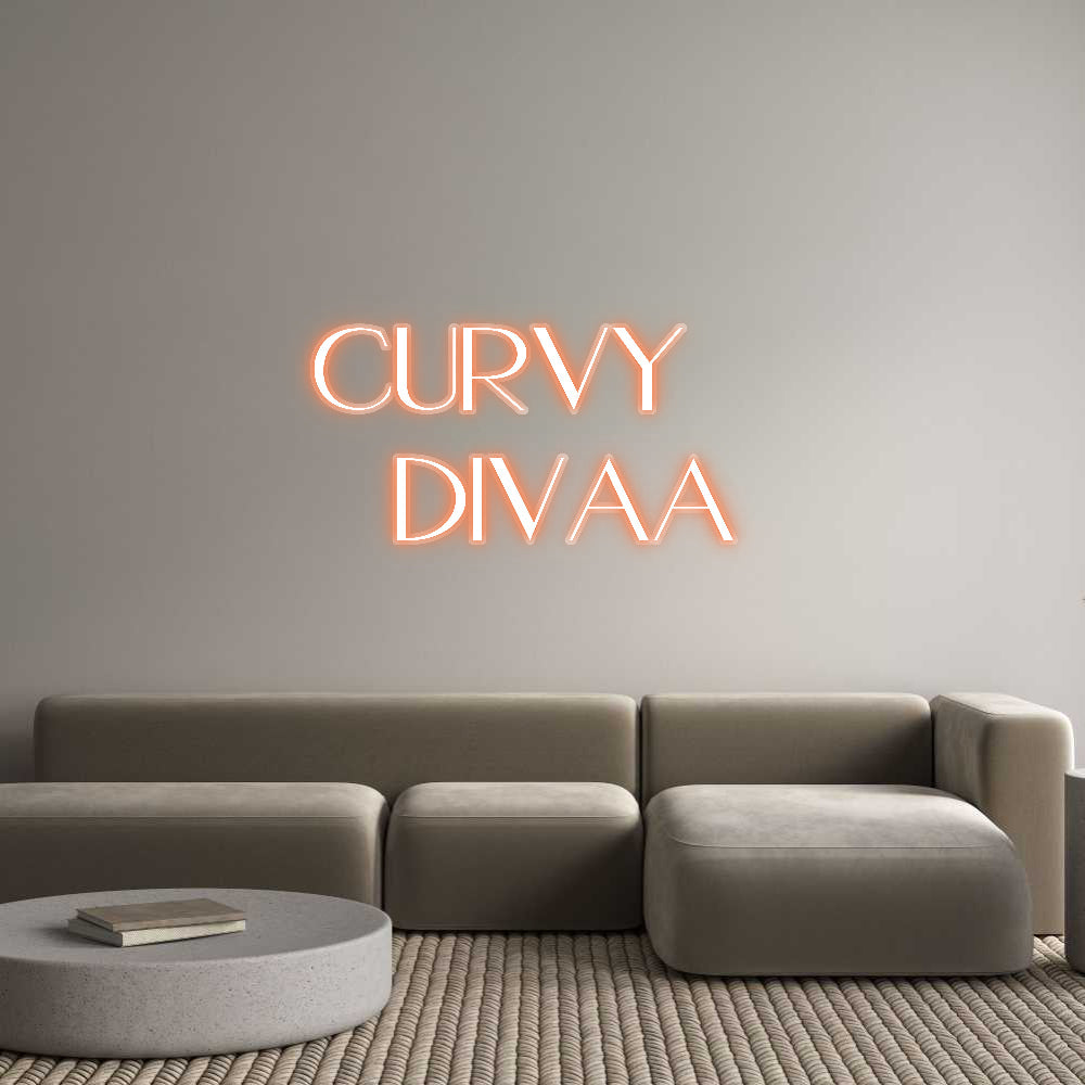Customized Neon Sign: Curvy 
  Divaa