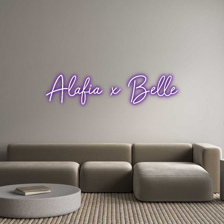 Customized Neon Sign: Alafia x Belle