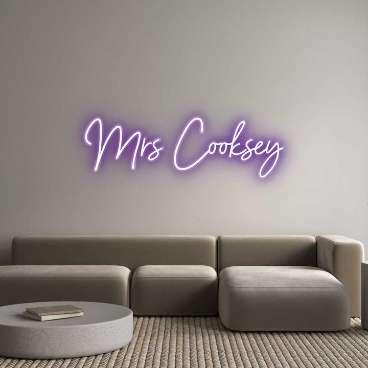 Customized Neon Sign: Mrs Cooksey