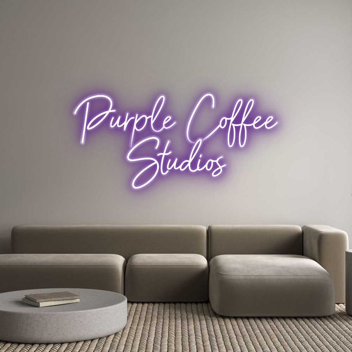 Customized Neon Sign: Purple Coffee...