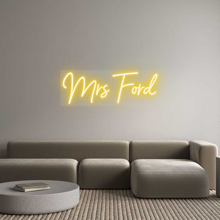 Customized Neon Sign: Mrs Ford