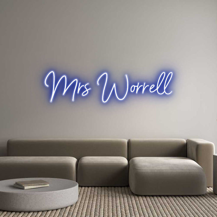 Customized Neon Sign: Mrs Worrell