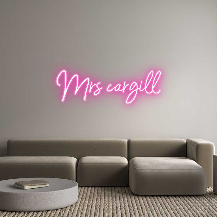 Customized Neon Sign: Mrs cargill