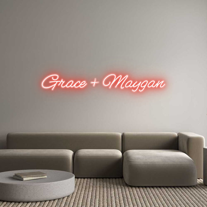 Customized Neon Sign: Grace + Maygan