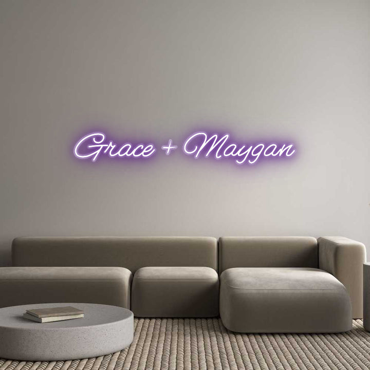 Customized Neon Sign: Grace + Maygan