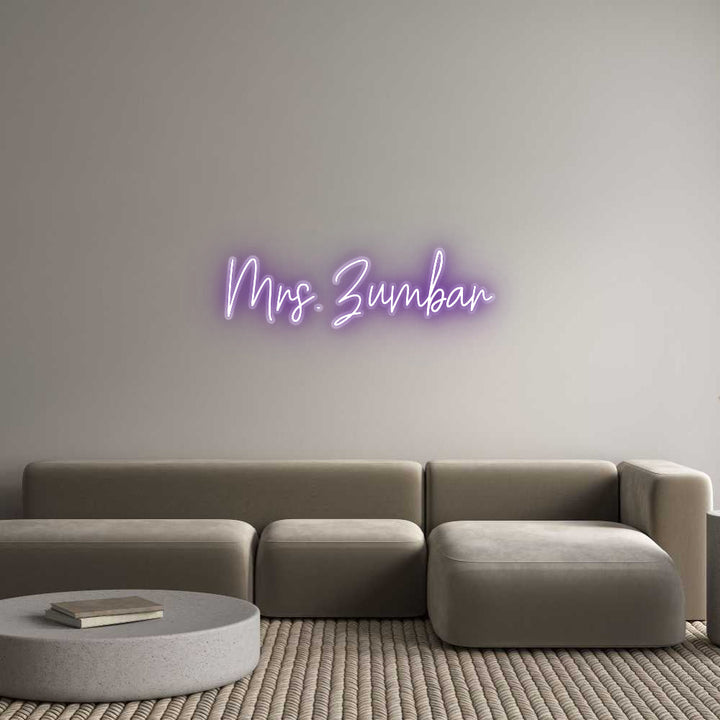 Customized Neon Sign: Mrs. Zumbar