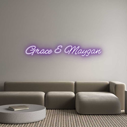 Customized Neon Sign: Grace & Maygan