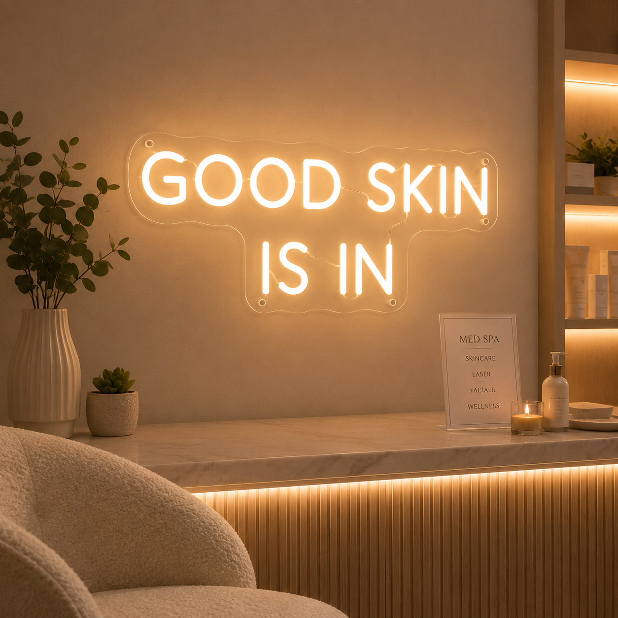 Good Skin Is In LED Neon Sign Med Spa & Beauty Salon Wall Decor