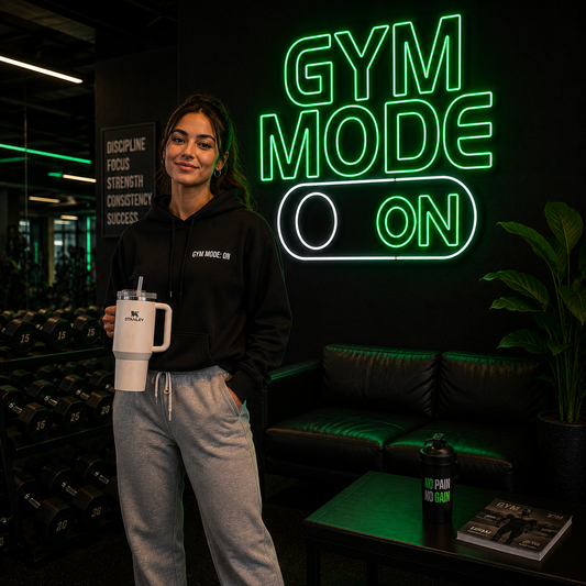 Gym Mode On LED Neon Sign Motivational Fitness Wall Decor