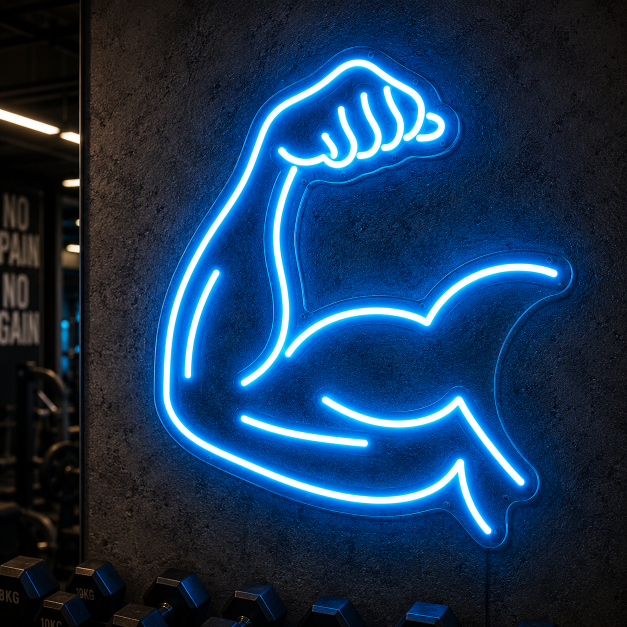 Neon Gym Motivation Sign Flex Your Strength