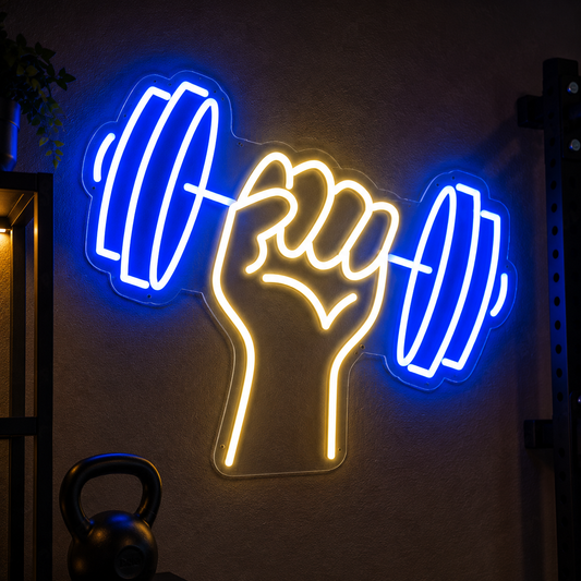 Neon Dumbbell Sign Home Gym Wall Decor