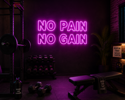 No Pain No Gain Neon Sign Motivational Wall Decor