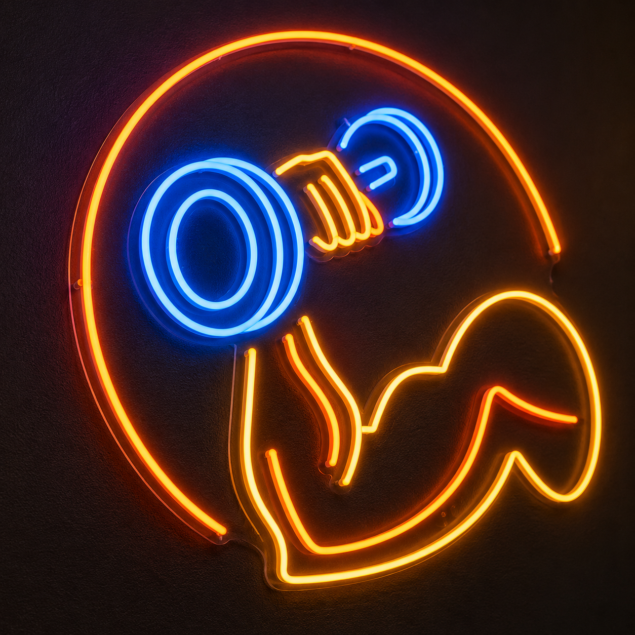 Neon Muscle Flex Gym Sign