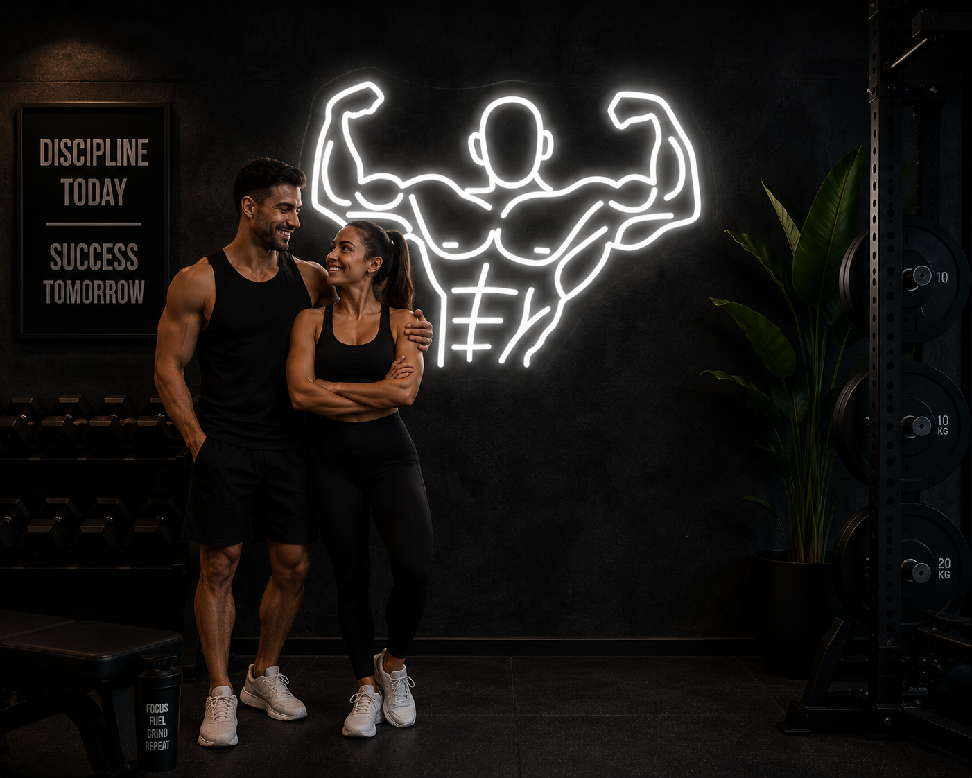 Neon Gym Motivation Sign