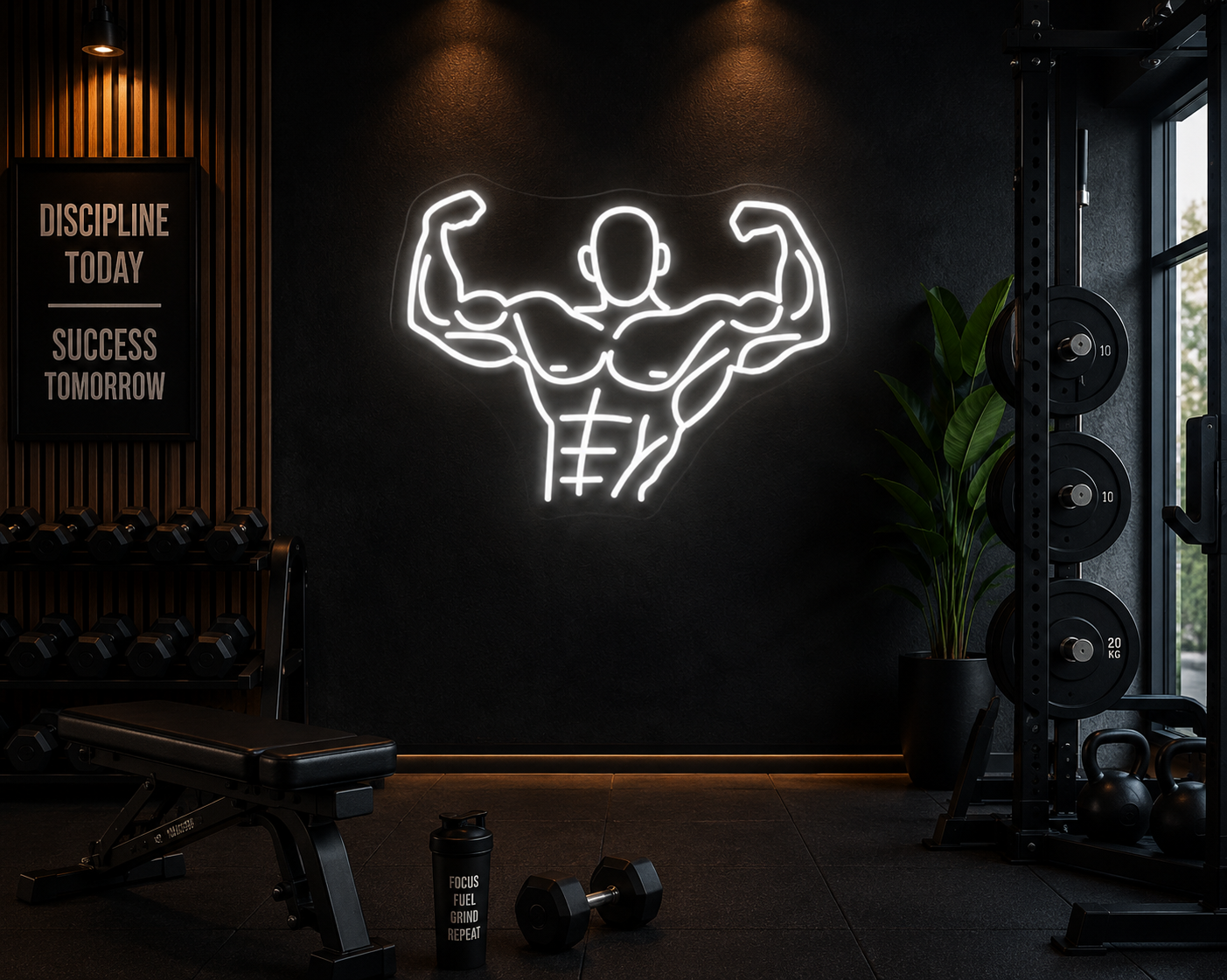 Neon Gym Motivation Sign