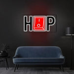 HIPHOP UV Art LED Neon Sign glowing with vibrant UV art, urban music-themed LED wall décor by Neon.Shop