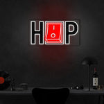 HIPHOP UV Art LED Neon Sign glowing with vibrant UV art, urban music-themed LED wall décor by Neon.Shop