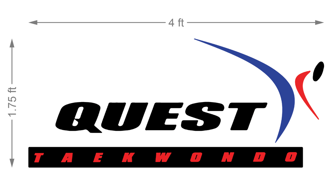 3D metal non-lit sign of Quest