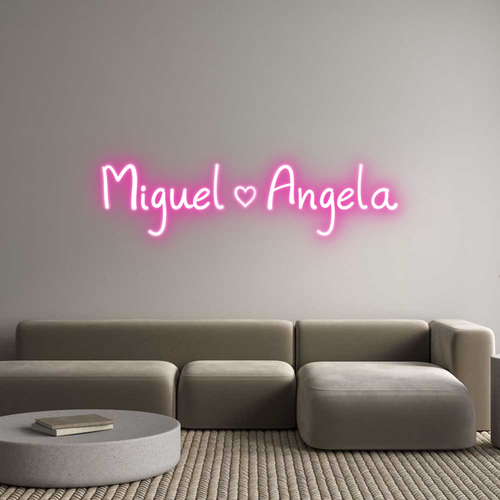 Customized Neon Sign: Miguel ♡ Angela