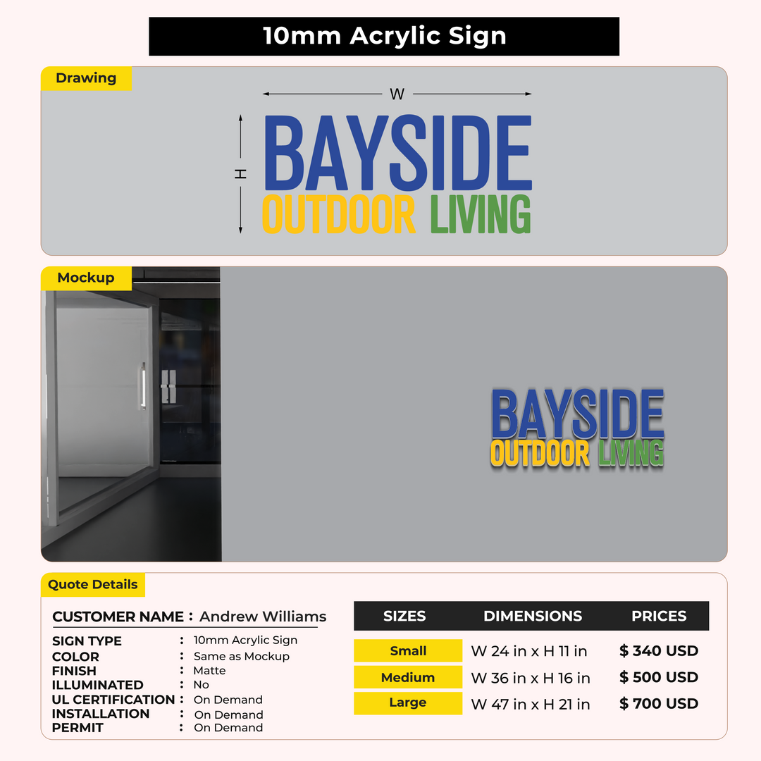 Custom Signs for Andrew Williams