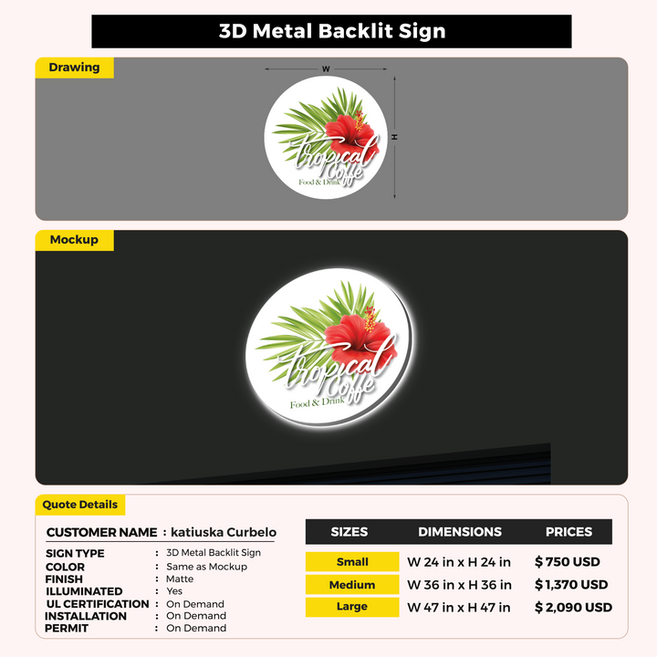 Custom Signs For katiuska Curbelo