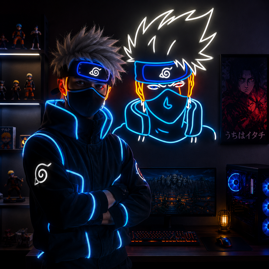 Kakashi Neon Sign Anime LED Wall Art for Gaming & Bedroom