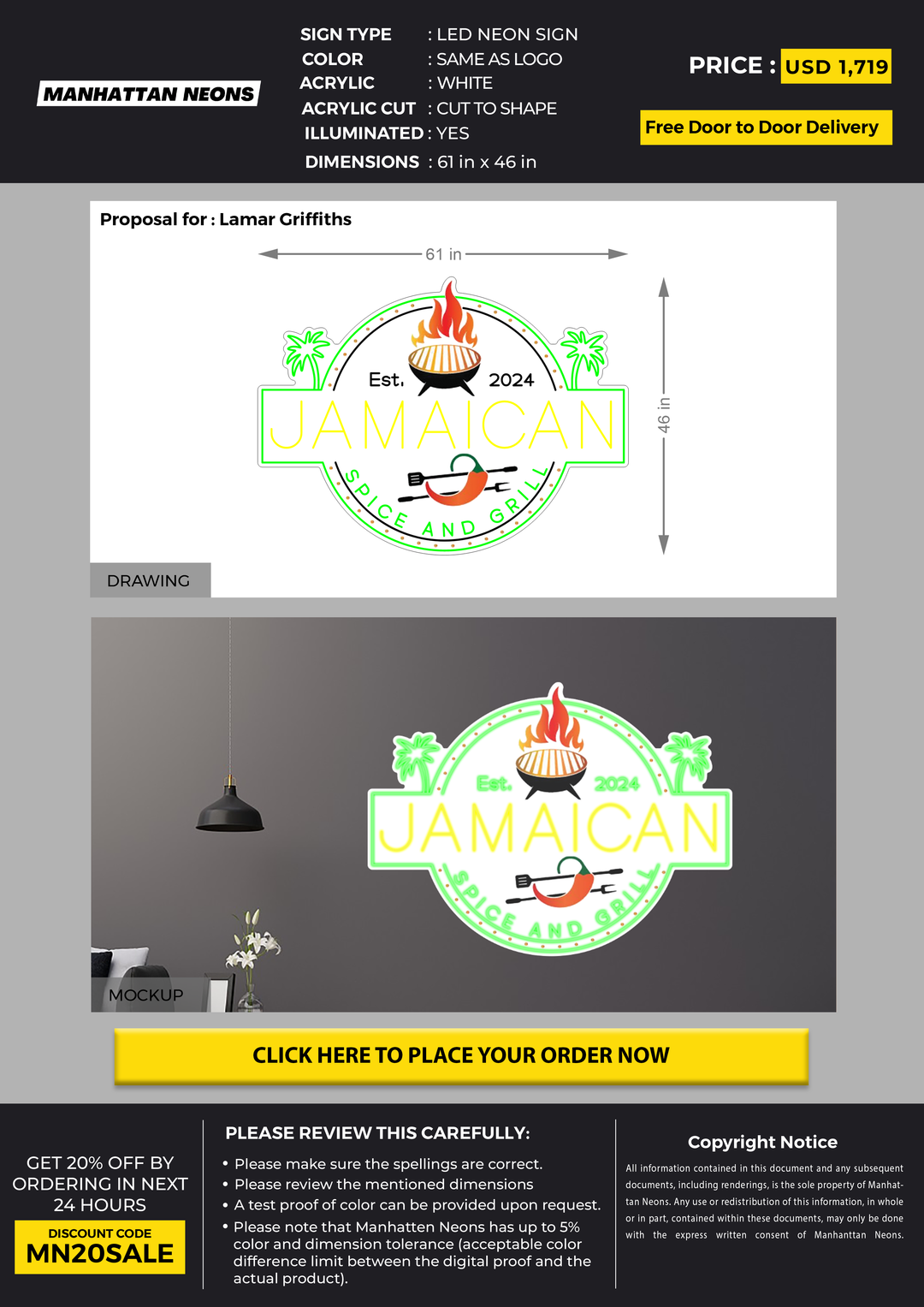 LED Neon Sign for Lamar Griffiths