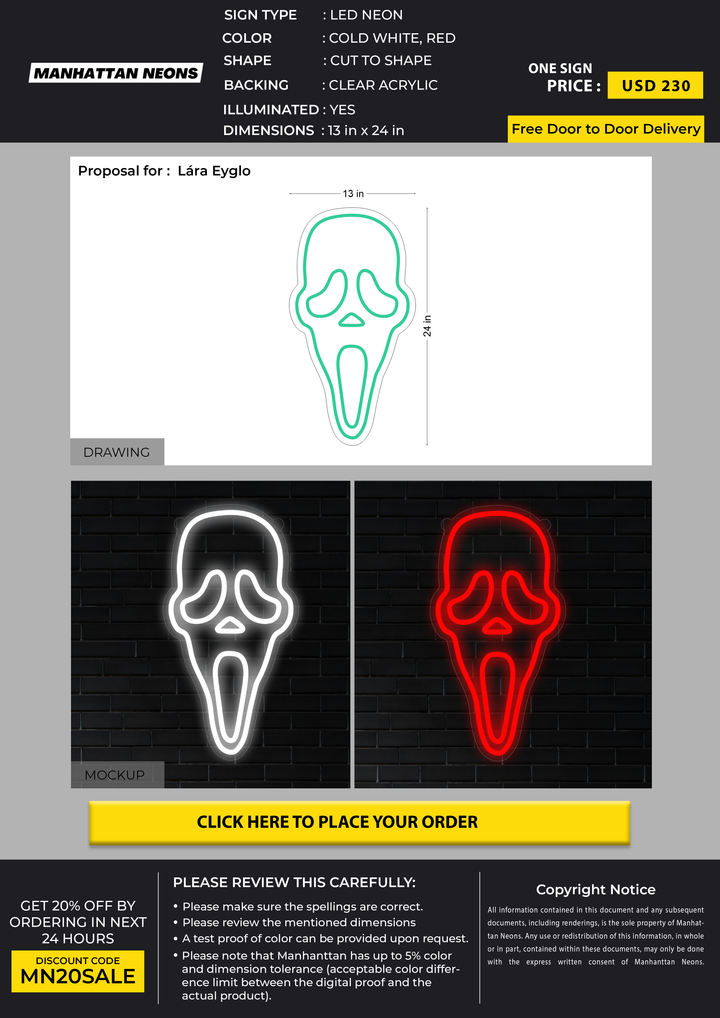 Led Neon Sign for Lára Eyglo