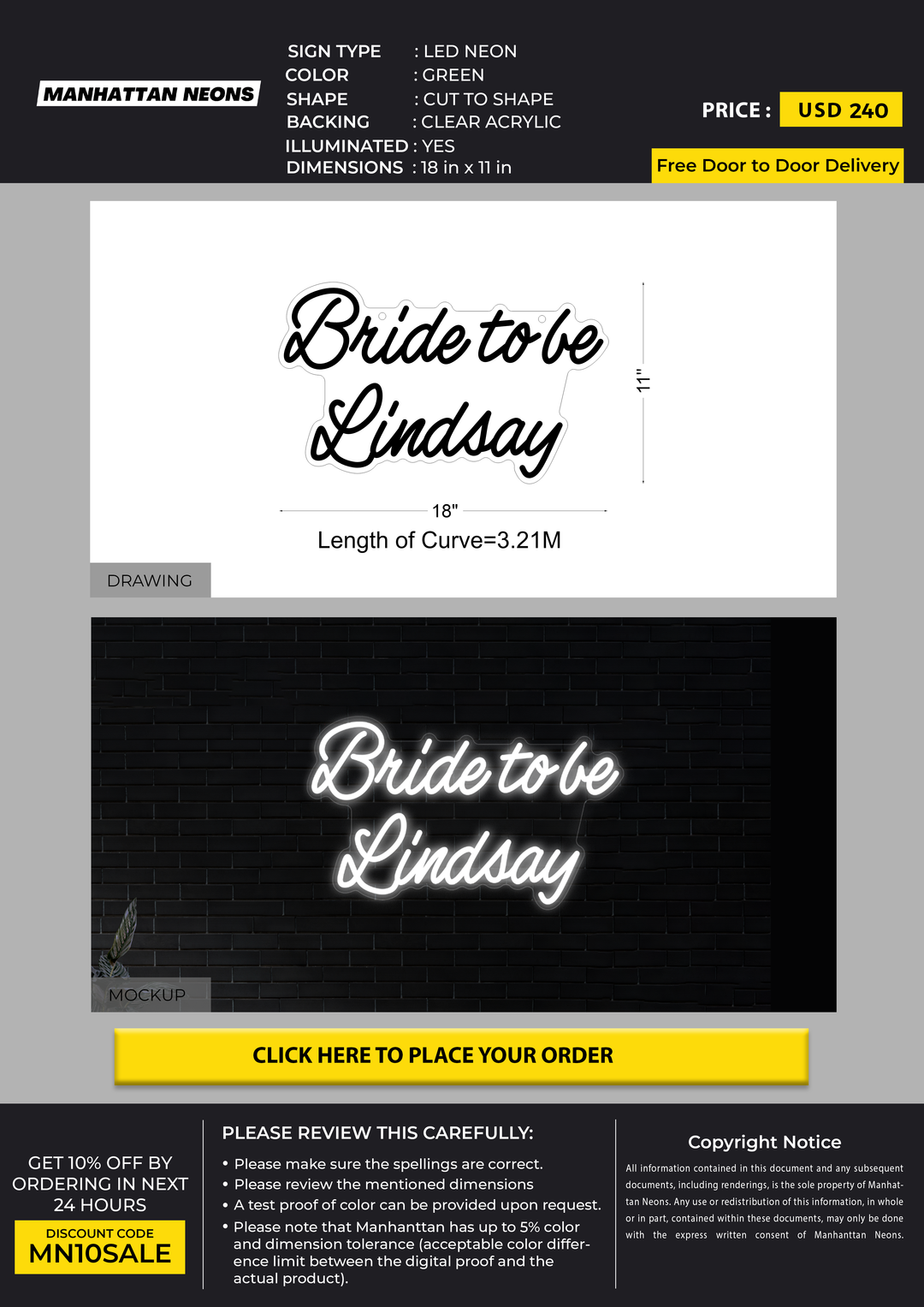 LED neon sign for Anne