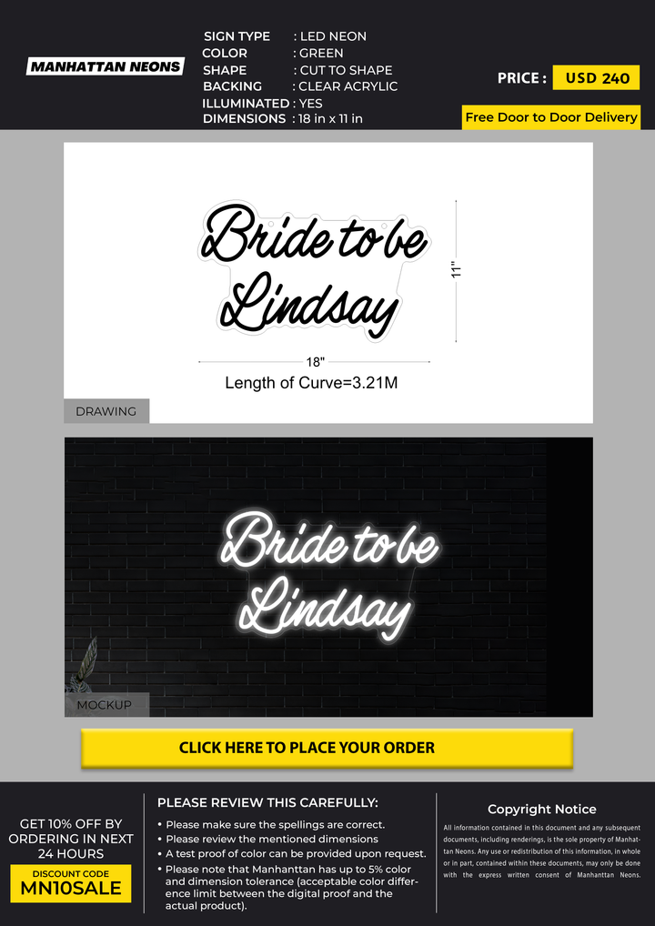 LED neon sign for Anne