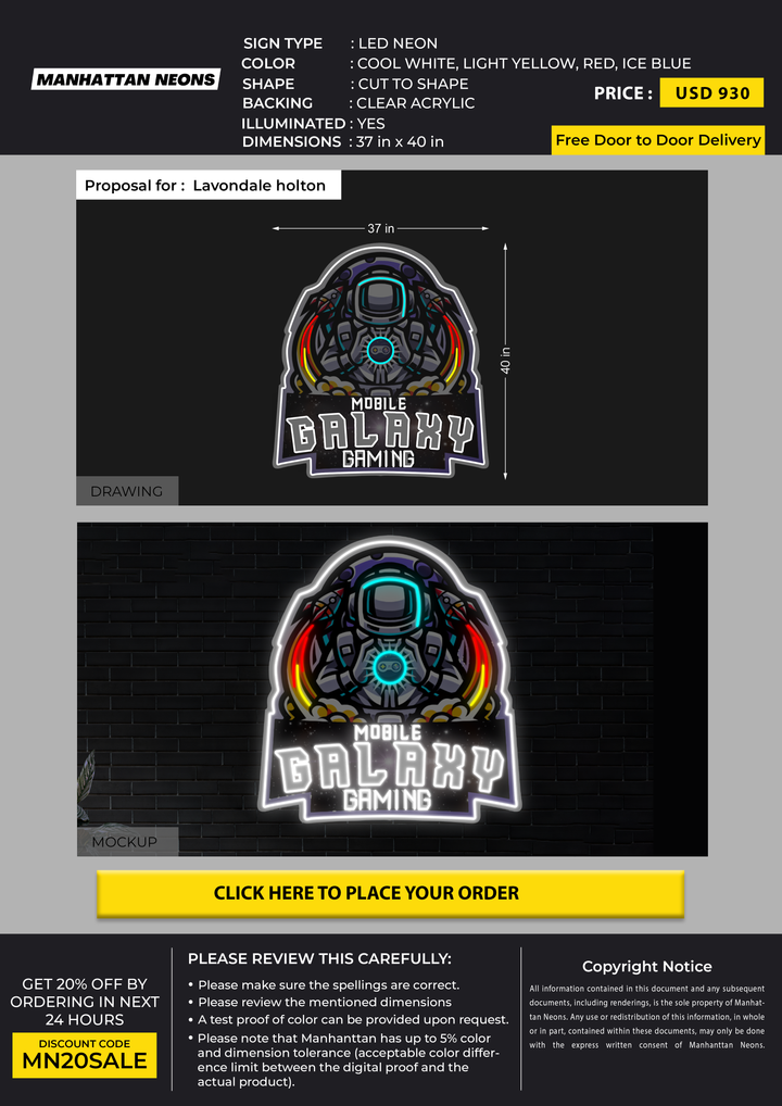 LED neon sign for Lavondale holton