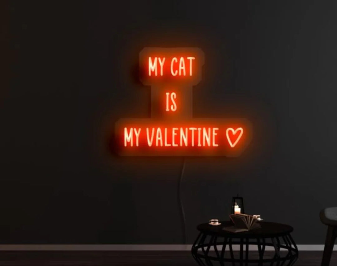 My Cat Is My Valentine Valentine's Day Neon Sign by manhattanneons.com – A purr-fect neon sign for cat lovers.