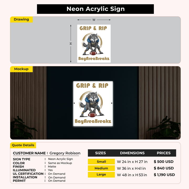 Custom Signs For Gregory Robison