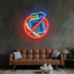 No Smoke UV Art LED Neon Sign in red and blue colour by manhattanneons.com
