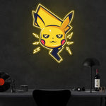 Pikachu NO25 UV Art LED Neon Sign with bright UV art glow, Pokémon-themed LED wall décor by Neon.Shop
