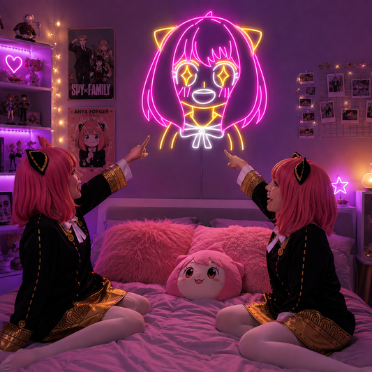 Anime Girl Neon Sign Cute Wall Decor for Teen Bedrooms