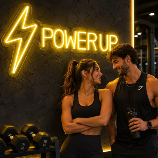 Power Up LED Neon Sign Gym & Fitness Wall Décor
