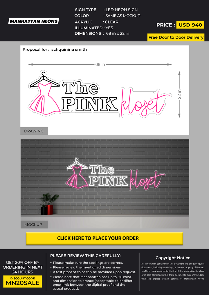 LED Neon Sign for schquinina smith