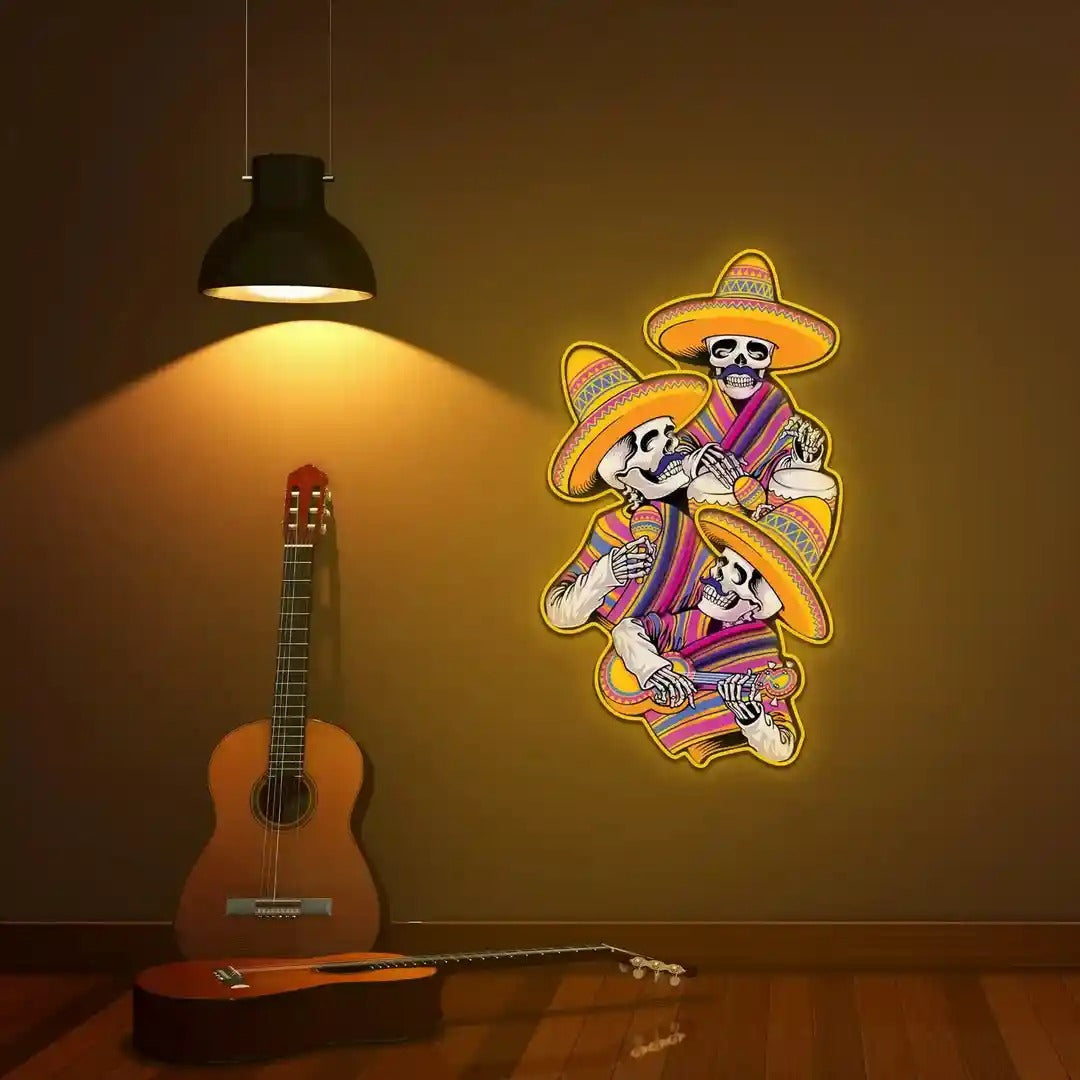 Skull Music Halloween LED Neon Sign