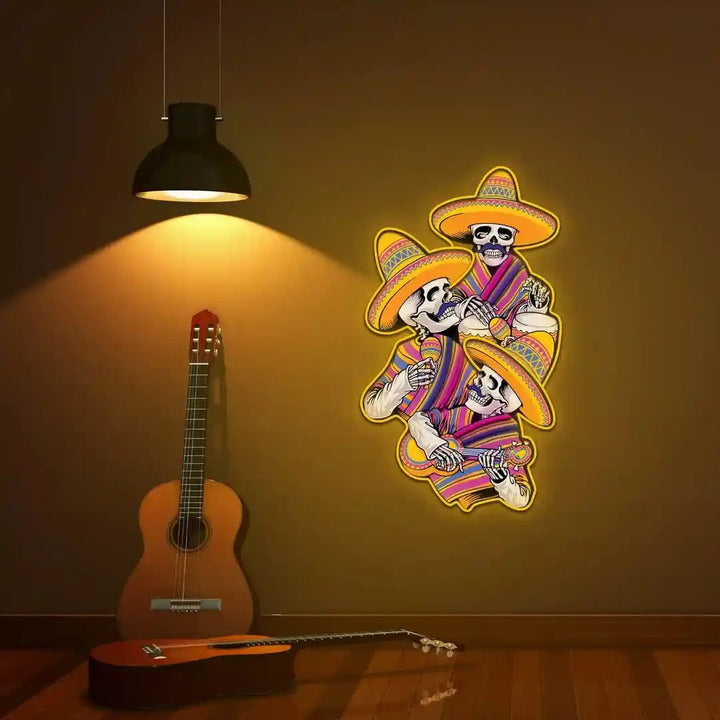 Skull Music Halloween LED Neon Sign