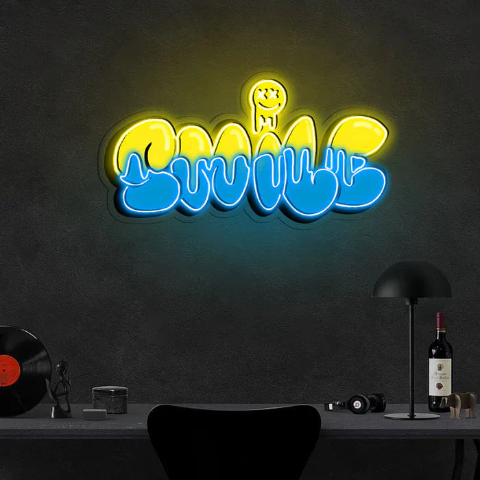 Smile Graffiti UV Art LED Neon Sign